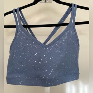 Beyond Yoga XL Sports Bra Blue Silver Speckle Criss Cross Back New w/no tag